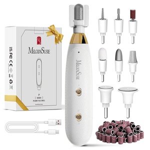 image:imageMelodySusie Professional Manicure Pedicure Kit Cordless 8in1 Electric Nail Drill with 20 Speeds Rechargeable EFile for Thick Nails amp Cuticles Ideal Foot Care for Women MenPC650E White Gold