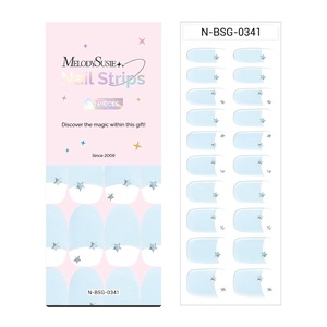 image:imageMelodySusie Semi Cured Gel Nail Strips Blue Star Works with Nail lamp SalonQuality Long Lasting Easy to Apply amp Remove  Includes 30Pcs 2 Prep Pads Nail File amp Wooden Stick