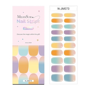 image:imageMelodySusie Semi Cured Gel Nail Strips Macaron Gradient Works with Nail lamp SalonQuality Long Lasting Easy to Apply amp Remove  Includes 30Pcs 2 Prep Pads Nail File amp Wooden Stick