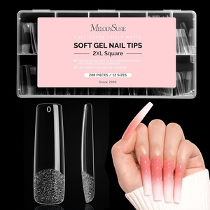 image:imageMelodySusie Short Ballerina X Nail Tips  300Pcs 15 Sizes Clear Acrylic Half Matte Full Cover Press on Nails for DIY Extension amp Salon UsePreShaped for LongLasting ManicureLong Square