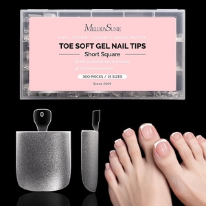 image:imageMelodySusie Short Ballerina X Nail Tips  300Pcs 15 Sizes Clear Acrylic Half Matte Full Cover Press on Nails for DIY Extension amp Salon UsePreShaped for LongLasting ManicureSquare