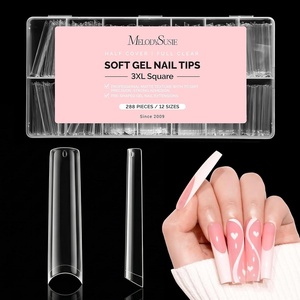 image:imageMelodySusie Short Ballerina X Nail Tips  300Pcs 15 Sizes Clear Acrylic Half Matte Full Cover Press on Nails for DIY Extension amp Salon UsePreShaped for LongLasting ManicureHalf Cover Extra Long Square