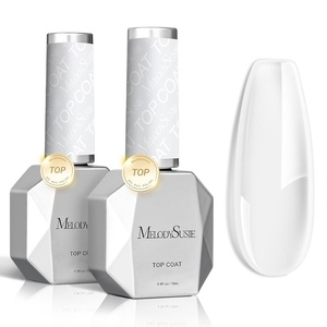 image:imageMelodySusie Thick Gel Nail Polish Set 2 Pcs 15ML Black amp White Gel Polish Set Soak Off UV LED White Gel Polish Christmas Gift for Women Nail Art Manicure Salon DIY Nail Design Decoration at Home2PCS 15ml Gel Top Coat Set