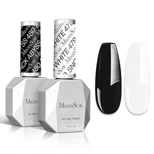 image:imageMelodySusie Thick Gel Nail Polish Set 2 Pcs 15ML Black amp White Gel Polish Set Soak Off UV LED White Gel Polish Christmas Gift for Women Nail Art Manicure Salon DIY Nail Design Decoration at Home2 Pcs 15ML Black  White Gel Polish Set