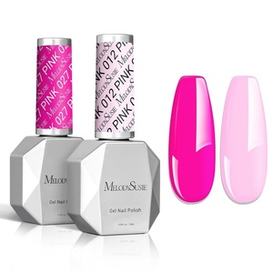 image:imageMelodySusie Thick Gel Nail Polish Set 2 Pcs 15ML Black amp White Gel Polish Set Soak Off UV LED White Gel Polish Christmas Gift for Women Nail Art Manicure Salon DIY Nail Design Decoration at Home2Pcs 15ml Neon Pink  Macaron Pink