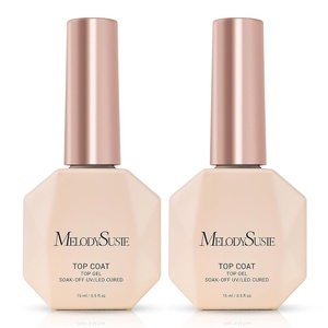 image:imageMelodySusie Top Coat Builder Gel Base Coat No Wipe Glossy Set Long Lasting Shine Finish Soak Off UV LED Nail Lamp Nail Polish Art Design Manicure Kit Perfect Gifts for Women Girls 3 Pcs 15ml Clear2 Top Coat