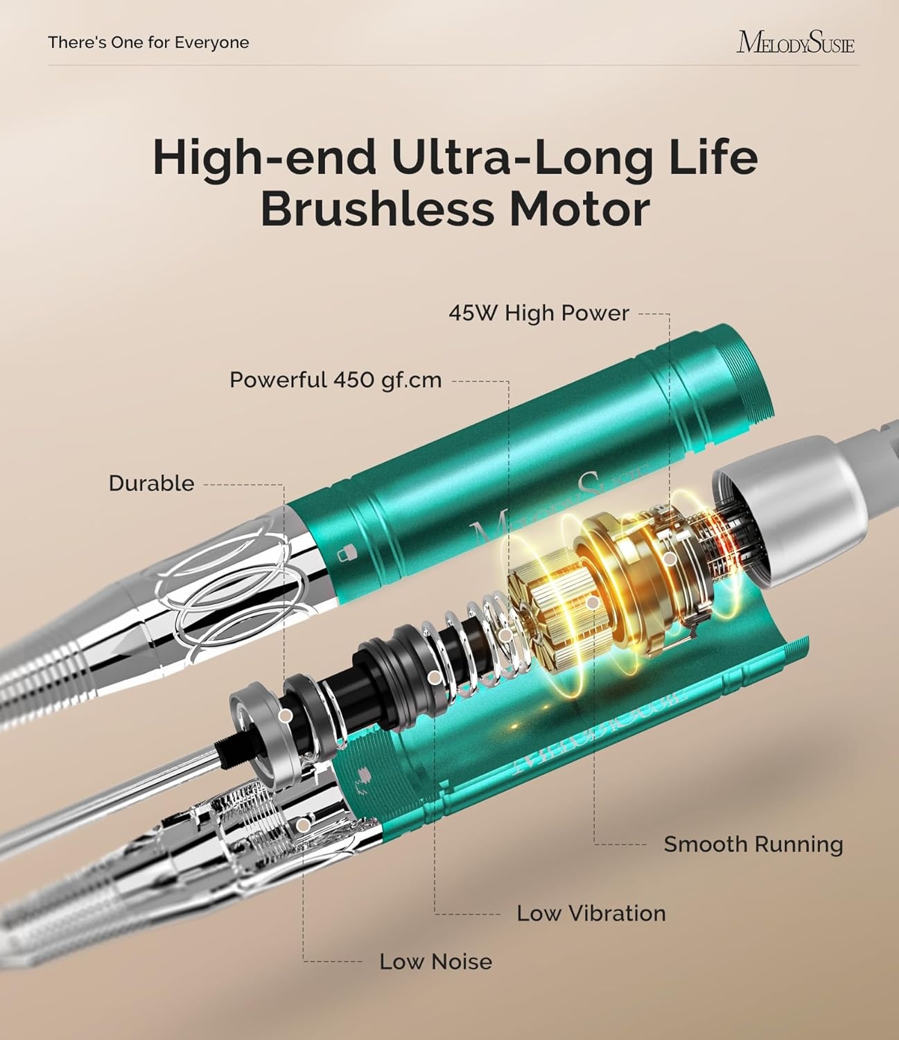image:imageMelodySusie Professional ClipOn Rechargeable Nail Drill with Premium MotorMB450C 40000RPM VintageStyle EFile with Max Torque and Extended Lifespan for All Manicure Shaping Gel Removal amp Salon Use