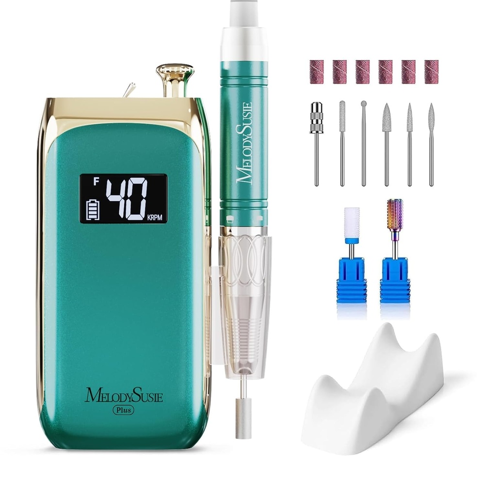 image:imageMelodySusie Professional ClipOn Rechargeable Nail Drill with Premium MotorMB450C 40000RPM VintageStyle EFile with Max Torque and Extended Lifespan for All Manicure Shaping Gel Removal amp Salon Use