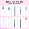 image:imageMelodySusie 10Pcs Nail Drill Bits Set 332 Tungsten Carbide amp Ceramic Efile Bits for Acrylic Gel Removal Diamond Cuticle Bits for Manicure Prep Salon Home Nail Care SuppliesWhite amp ColorfulWhite  Colorful