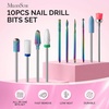 image:imageMelodySusie 10Pcs Nail Drill Bits Set 332 Tungsten Carbide amp Ceramic Efile Bits for Acrylic Gel Removal Diamond Cuticle Bits for Manicure Prep Salon Home Nail Care SuppliesWhite amp ColorfulWhite  Colorful