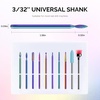 image:imageMelodySusie 10pcs Nail Drill Bits Set 332 Inch Diamond Cuticle Bits for Nail Drill EFile Manicure Pedicure Remover Tools for Acrylic Gel Nails Salon Home Use Nail Care Supplies RainbowRainbow