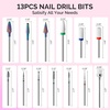 image:imageMelodySusie 13Pcs Nail Drill Bits Set 332 Tungsten Carbide amp Ceramic Efile Bits for Acrylic Gel Removal Diamond Cuticle Bits for Manicure Prep Salon Home Nail Care Supplies Pink amp ColorfulWhite  Colorful