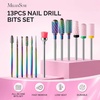 image:imageMelodySusie 13Pcs Nail Drill Bits Set 332 Tungsten Carbide amp Ceramic Efile Bits for Acrylic Gel Removal Diamond Cuticle Bits for Manicure Prep Salon Home Nail Care Supplies Pink amp ColorfulPink  Colorful