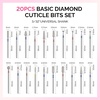 image:imageMelodySusie 20pcs Nail Drill Bits Set 332 Inch Diamond Cuticle Nail Bits Kit for Nail Drill EFile Manicure Pedicure Remover Tools for Acrylic Gel Nails Salon Home Nail Care Supplies Silver