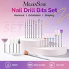 image:imageMelodySusie 21pcs Nail Drill Bit Set Professional 332 Ceramic Diamond Carbide Acrylic Gel Nail Art Tool Kit Cuticle Remover Bit for Acrylic Gel Dip Powder Nail Manicure Pedicure Salon Home21Pcs Pink Bits with 25Hole Box