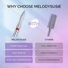 image:imageMelodySusie 3Pcs Nail Drill Bits Set 332 Carbide Tungsten Bits Long Flame Smooth Round Top Small Barrel and Tapered Nib Bits Suitable for Manicure Pedicure Cuticle Gel Acrylic Remover PurpleDiamond Bits A Set