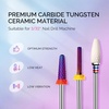 image:imageMelodySusie 3Pcs Nail Drill Bits Set 332 Carbide Tungsten Bits Long Flame Smooth Round Top Small Barrel and Tapered Nib Bits Suitable for Manicure Pedicure Cuticle Gel Acrylic Remover PurpleD Set