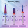 image:imageMelodySusie 3Pcs Nail Drill Bits Set 332 Carbide Tungsten Bits Long Flame Smooth Round Top Small Barrel and Tapered Nib Bits Suitable for Manicure Pedicure Cuticle Gel Acrylic Remover PurpleB Set