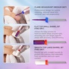 image:imageMelodySusie 3Pcs Nail Drill Bits Set 332 Carbide Tungsten Bits Long Flame Smooth Round Top Small Barrel and Tapered Nib Bits Suitable for Manicure Pedicure Cuticle Gel Acrylic Remover PurpleE Set