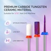image:imageMelodySusie 3Pcs Nail Drill Bits Set 332 Carbide Tungsten Bits Long Flame Smooth Round Top Small Barrel and Tapered Nib Bits Suitable for Manicure Pedicure Cuticle Gel Acrylic Remover PurpleE Set