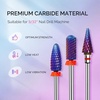 image:imageMelodySusie 3Pcs Nail Drill Bits Set 332 Carbide Tungsten Bits Long Flame Smooth Round Top Small Barrel and Tapered Nib Bits Suitable for Manicure Pedicure Cuticle Gel Acrylic Remover PurpleC Set