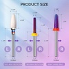 image:imageMelodySusie 3Pcs Nail Drill Bits Set 332 Carbide Tungsten Bits Long Flame Smooth Round Top Small Barrel and Tapered Nib Bits Suitable for Manicure Pedicure Cuticle Gel Acrylic Remover PurpleD Set