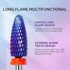 image:imageMelodySusie 3Pcs Nail Drill Bits Set 332 Carbide Tungsten Bits Long Flame Smooth Round Top Small Barrel and Tapered Nib Bits Suitable for Manicure Pedicure Cuticle Gel Acrylic Remover PurpleC Set