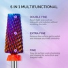 image:imageMelodySusie 3Pcs Nail Drill Bits Set 332 Carbide Tungsten Bits Long Flame Smooth Round Top Small Barrel and Tapered Nib Bits Suitable for Manicure Pedicure Cuticle Gel Acrylic Remover PurpleA Set