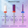 image:imageMelodySusie 3Pcs Nail Drill Bits Set 332 Carbide Tungsten Bits Long Flame Smooth Round Top Small Barrel and Tapered Nib Bits Suitable for Manicure Pedicure Cuticle Gel Acrylic Remover PurpleE Set