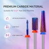 image:imageMelodySusie 3Pcs Nail Drill Bits Set 332 Carbide Tungsten Bits Long Flame Smooth Round Top Small Barrel and Tapered Nib Bits Suitable for Manicure Pedicure Cuticle Gel Acrylic Remover PurpleB Set