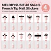 image:imageMelodySusie 48 Sheets French Manicure Nail Stickers 12 Designs SelfAdhesive Nail Tip Guides Professional French Tip Tools for DIY SalonQuality Nail Art Decoration48