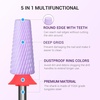 image:imageMelodySusie 5 in 1 Nail Drill Bits 332 Ceramic Cross Cut Bits Suitable for Manicure Pedicure Cuticle Gel Polishing Pink Series BitM MediumPurple