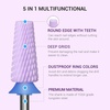 image:imageMelodySusie 5 in 1 Nail Drill Bits 332 Ceramic Cross Cut Bits Suitable for Manicure Pedicure Cuticle Gel Polishing Pink Series BitM MediumPurple