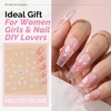 image:imageMelodySusie 5D Embossed Nail Art Stickers 5 Sheets Different Patterns SelfAdhesive 3D5D Nail Decals Nail Stickers for Women Girls DIY Manicure DecorationsDreamy and Vibrant