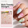 image:imageMelodySusie 5D Embossed Nail Art Stickers 5 Sheets Different Patterns SelfAdhesive 3D5D Nail Decals Nail Stickers for Women Girls DIY Manicure DecorationsFresh French Style