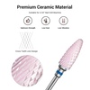 image:imageMelodySusie Ceramic Nail Drill Bit 332 235mm Professional Acrylic Nail File Flame Drill Bit for Manicure Pedicure Cuticle Gel Nail Polishing Beginners Bits Pink Series BitS CoarsePink