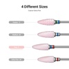 image:imageMelodySusie Ceramic Nail Drill Bit 332 235mm Professional Acrylic Nail File Flame Drill Bit for Manicure Pedicure Cuticle Gel Nail Polishing Beginners Bits Pink Series BitS CoarsePink