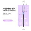 image:imageMelodySusie Ceramic Nail Drill Bit 332 235mm Professional Acrylic Nail File Flame Drill Bit for Manicure Pedicure Cuticle Gel Nail Polishing Beginners Bits Pink Series BitS CoarsePurple