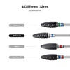 image:imageMelodySusie Ceramic Nail Drill Bit 332 235mm Professional Acrylic Nail File Flame Drill Bit for Manicure Pedicure Cuticle Gel Nail Polishing Beginners Bits Pink Series BitS CoarseBlack