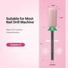 image:imageMelodySusie Ceramic Nail Drill Bits 332 Chamfer Flat Top Large Barrel Bits Fast Remove Acrylic or Hard Gel Nail Tool for Manicure Pedicure Salon Home Professional or Beginner Pink MediumPink