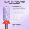 image:imageMelodySusie Ceramic Nail Drill Bits 332 Chamfer Flat Top Large Barrel Bits Fast Remove Acrylic or Hard Gel Nail Tool for Manicure Pedicure Salon Home Professional or Beginner Pink MediumPurple