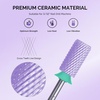 image:imageMelodySusie Ceramic Nail Drill Bits 332 Chamfer Flat Top Large Barrel Bits Fast Remove Acrylic or Hard Gel Nail Tool for Manicure Pedicure Salon Home Professional or Beginner Pink MediumPurple
