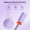 image:imageMelodySusie Ceramic Nail Drill Bits 332 Chamfer Flat Top Large Barrel Bits Fast Remove Acrylic or Hard Gel Nail Tool for Manicure Pedicure Salon Home Professional or Beginner Pink MediumPurple