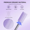 image:imageMelodySusie Ceramic Nail Drill Bits 332 Chamfer Flat Top Large Barrel Bits Fast Remove Acrylic or Hard Gel Nail Tool for Manicure Pedicure Salon Home Professional or Beginner Pink MediumPurple