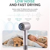 image:imageMelodySusie Compact Hair Dryer for Women120000RPM 1600W High Speed Fast Drying 3 HeatStepless Speed Ionic Blow Dryer for WomenHomeGift Set  Sliver