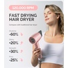 image:imageMelodySusie Compact Hair Dryer for Women120000RPM 1600W High Speed Fast Drying 3 HeatStepless Speed Ionic Blow Dryer for WomenHomePink