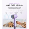 image:imageMelodySusie Compact Hair Dryer for Women120000RPM 1600W High Speed Fast Drying 3 HeatStepless Speed Ionic Blow Dryer for WomenHomePurple