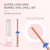 image:imageMelodySusie Cuticle Clean Nail Drill Bit 332 Professional Safety Carbide Under Nail Cleaner Nail Bit for Cuticle Dead Skin Nail Prepare Two Way Rotate Manicure Nail Salon Supply Silver XFRose Gold Super Long Mini Barrel Bit