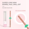 image:imageMelodySusie Cuticle Clean Nail Drill Bit 332 Professional Safety Carbide Under Nail Cleaner Nail Bit for Cuticle Dead Skin Nail Prepare Two Way Rotate Manicure Nail Salon Supply Silver XFRose Gold Super Long Mini Barrel Bit