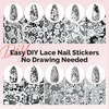 image:imageMelodySusie Lace Nail Foil 30 Rolls 10 Black Lace 10 White Lace 10 Flower Nail Transfer Foil 1m Per Roll Holographic Nail Art Stickers Decals for DIY Acrylic Nails Manicure Decoration30